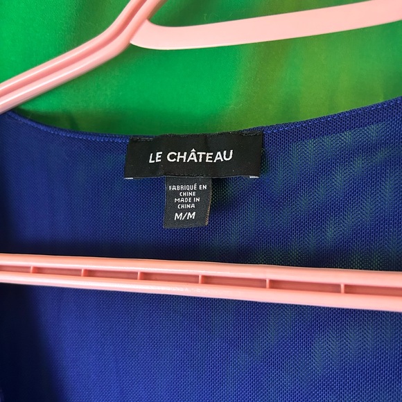 Le Chateau Deep Blue Ruched Blouse - Picture 2 of 3